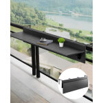 Vevor table suspendue balcon, 1500 x 450 x 240 mm, table de bar pliante pour balustrades de balcon deexterieur ...