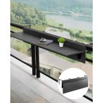 Vevor table suspendue balcon, 1500 x 450 x 240 mm, table de bar pliante pour balustrades de balcon deexterieur ...
