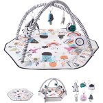 Vevor tapis deeveil bebe, 1060 x 1060 mm, tapis de jeu deactivite avec jouets sensoriels detachables, ...