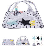 Vevor tapis deeveil bebe, 875 x 875 mm, tapis de jeu deactivite avec jouets sensoriels, tissu doux, bon ...