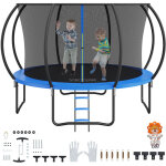 Vevor trampoline exterieur interieur 3, 7 m trampoline pour enfants charge maximale 180 kg avec filet ...