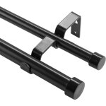 Vevor tringle a rideau double barre a rideau extensible 92 - 183 cm avec embouts capuchons robuste en ...