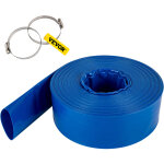 Vevor tuyau de decharge 51 mm x 32 m tuyau plat en tissu pvc, tuyau de vidange robuste avec colliers ...