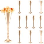 Vevor vase de mariage, lot de 10, support de fleurs de mariage de 43 cm de haut, vase or en metal en ...