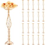 Vevor vase de mariage, lot de 20, supports de fleurs de mariage de 58 cm de haut, vase or en metal pour ...