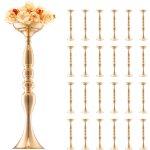 Vevor vase de mariage, lot de 24, supports de fleurs de mariage de 50 cm de haut, vase or en metal pour ...