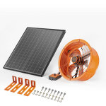 Vevor ventilateur deextraction solaire de grenier, 400x150 mm, extracteur deair de grenier avec thermostat ...