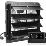 Vevor ventilateur deextraction a volets, 40, 9 cm avec controleur de temperature et dehumidite, extracteur ...