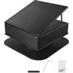 Vevor ventilateur extraction de toit solaire 35 w avec thermostat intelligent, flux air 2400 cfm, moteur ...