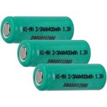 Vhbw - 3x cellules de batterie remplacement pour 2 / 3aaa pour batteries - 400 mah, 1, 2 v, nimh