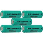 Vhbw 5x cellules de batterie remplacement pour 2 / 3aaa pour batteries - 400 mah, 1, 2 v, nimh