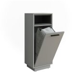 Vicco - armoire de salle de bain beatrice, gris / anthracite, 38x93cm avec poche intrieure amovible