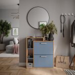 Vicco - basculeur � chaussures orlando, ch�ne dor� / bleu, 80x90cm