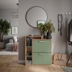 Vicco - basculeur � chaussures orlando, force d'or ch�ne / vert, 80x90cm