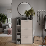 Vicco - benne � chaussures orlando, anthracite / gris, 80x128. 3cm avec 3 compartiments