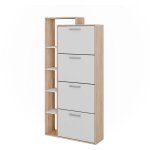 Vicco - benne � chaussures orlando, blanc / sonoma, 80x166. 1cm avec 4 compartiments