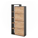 Vicco - benne � chaussures orlando, ch�ne dor� / anthracite, 80x166. 1cm avec 4 compartiments