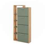 Vicco - benne � chaussures orlando, force d'or ch�ne / vert, 80x166. 1cm avec 4 compartiments