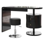 Vicco - coiffeuse lara, noir haute brillance, 120cm avec tabouret Vicco - coiffeuse lara, noir haute brillance, 120cm avec tabouret