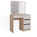 Vicco - coiffeuse sherry, sonoma, 90 cm avec �clairage led