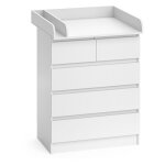 Vicco - commode � langer emma, blanc, 80x110. 2cm avec 5 tiroirs