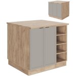 Vicco - lot de cuisine fame - line, grisbeige, 90 cm sans plan de travail
