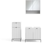 Vicco - ensemble de meubles de salle de bain eliza, blanc, 3 pièces, avec armoire de milieu Vicco - ensemble de meubles de salle de bain eliza, blanc, 3 pièces, avec armoire de milieu
