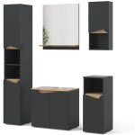 Vicco - ensemble de meubles de salle de bain marelle, anthracite, 5 pices
