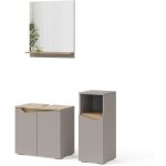 Vicco - ensemble de meubles de salle de bain marelle, grge, 3 pices, avec armoire de milieu