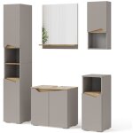Vicco - ensemble de meubles de salle de bain marelle, grge, 5 pices