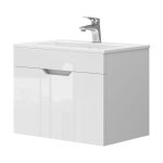 Vicco - ensemble de meubles de salle de bain stefanie, blanc, 2 pices, armoire basse 60 cm