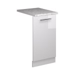 Vicco - faade de lave - vaisselle fame - line, blanc haute brillance, 45cm, pt marbre