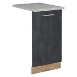 Vicco - faade de lave - vaisselle r - line, bton noir, 45cm, pt marbre