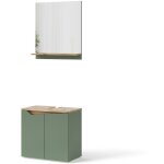 Vicco - meubles bain marelle, vert / artisan, 2 pièces Vicco - meubles bain marelle, vert / artisan, 2 pièces