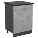 Vicco - meuble bas de cuisine r - line, béton, 60cm, pt anthracite Vicco - meuble bas de cuisine r - line, béton, 60cm, pt anthracite
