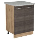 Vicco - meuble bas de cuisine r - line, gris noble, 60cm pt marbre