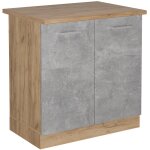 Vicco - meuble bas sous - évier r - line, béton, 80cm, pt chêne Vicco - meuble bas sous - évier r - line, béton, 80cm, pt chêne