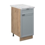 Vicco - meuble cuisine fame - line, bleu clair - gris, 40 cm, pt marbre