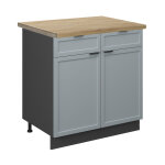 Vicco - meuble cuisine fame - line, bleu clair - gris, 80 cm, pt ch�ne