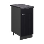 Vicco - meuble cuisine fame - line, noir ray, 40 cm, pt anthracite