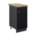 Vicco - meuble cuisine fame - line, noir ray, 40 cm, pt chne