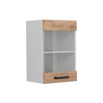 Vicco - meuble de cuisine haut vitr� r - line, ch�ne de force dor�, 40cm