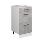 Meuble cuisine r - line, bton, 40 cm avec tiroirs, pt anthracite vicco