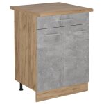 Vicco - meuble cuisine r - line, béton, 60cm avec tiroir, pt chêne Vicco - meuble cuisine r - line, béton, 60cm avec tiroir, pt chêne