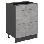 Vicco - meuble cuisine r - line, béton, 60cm avec tiroirs, sans pt Vicco - meuble cuisine r - line, béton, 60cm avec tiroirs, sans pt