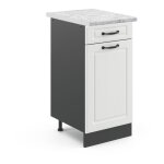 Vicco - meuble cuisine r - line, blanc campagne, 40 cm, pt marbre