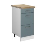 Vicco - meuble cuisine r - line, bleu - gris, 40 cm avec tiroirs, pt chne