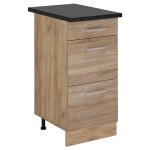 Vicco - meuble cuisine r - line, sonoma, 40cm avec tiroirs, pt anthracite