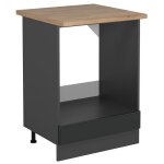 Vicco - meuble pour four r - line, anthracite campagne, 60cm, pt ch�ne