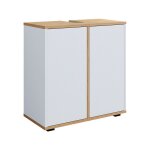 Vicco - meuble sous vasque simple didi, blanc / artisan, 60 x 62 cm avec 2 portes